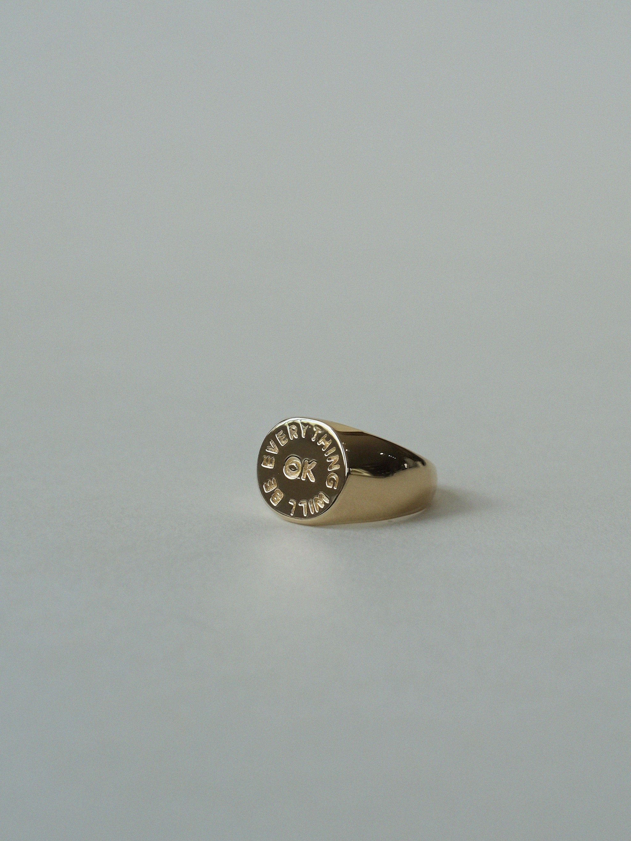 Sterling Silver Everything Will Be Ok Signet Ring Sterling Silver Everything Will Be Ok Signet Ring