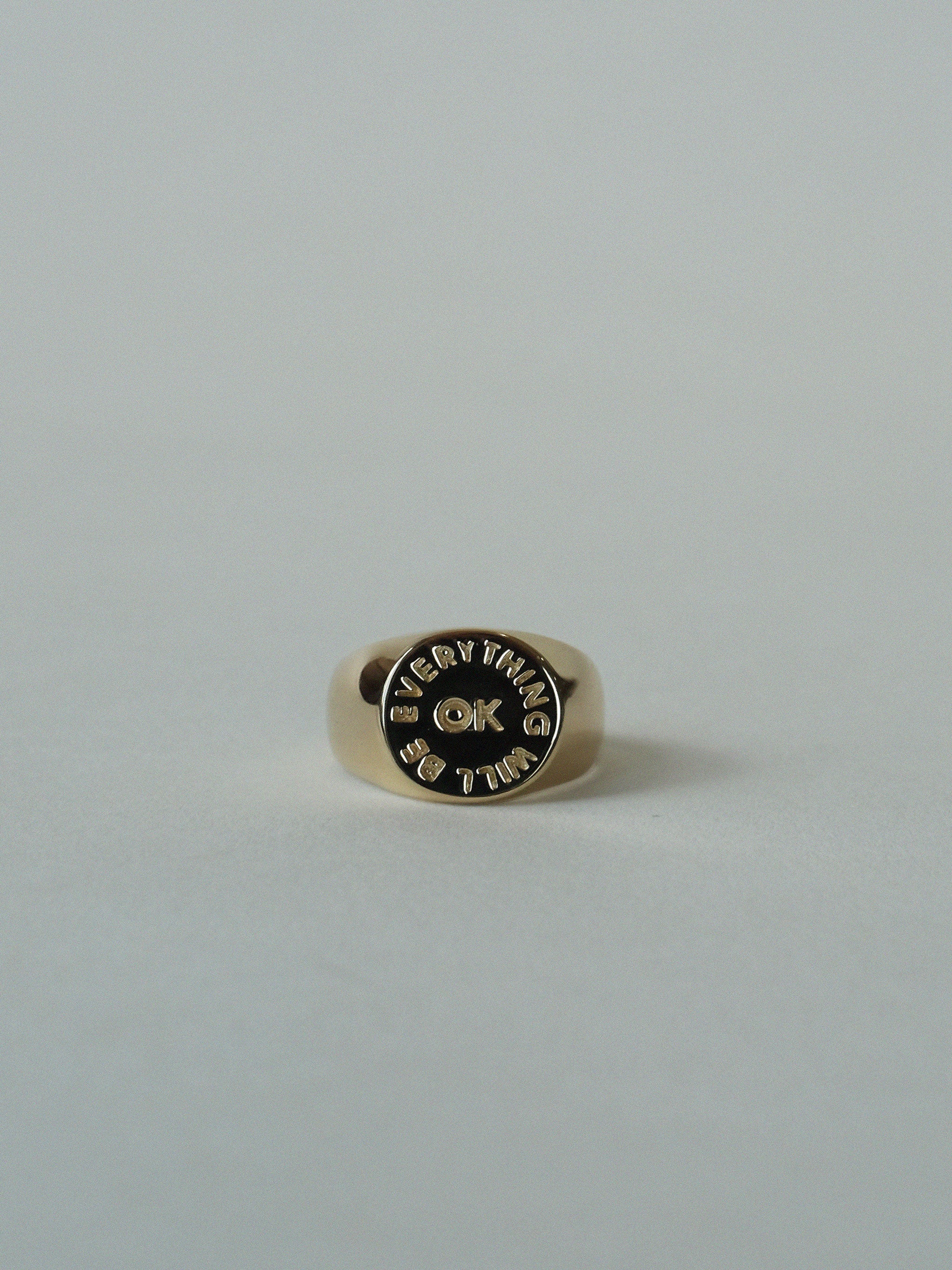 Sterling Silver Everything Will Be Ok Signet Ring Sterling Silver Everything Will Be Ok Signet Ring
