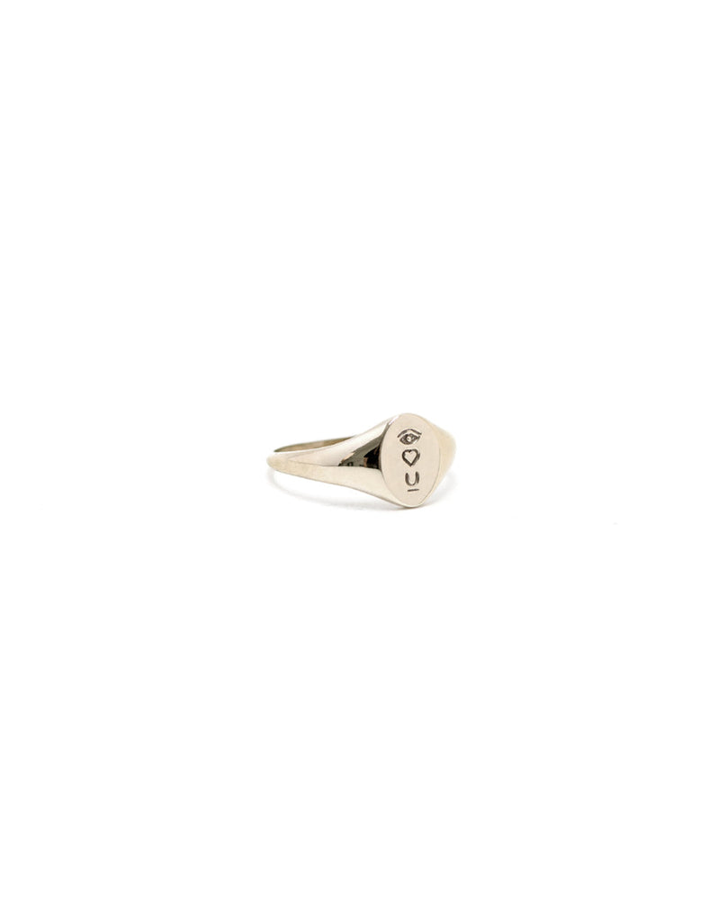 LAST CHANCE - Satellite of Love Signet Ring - Sterling Silver